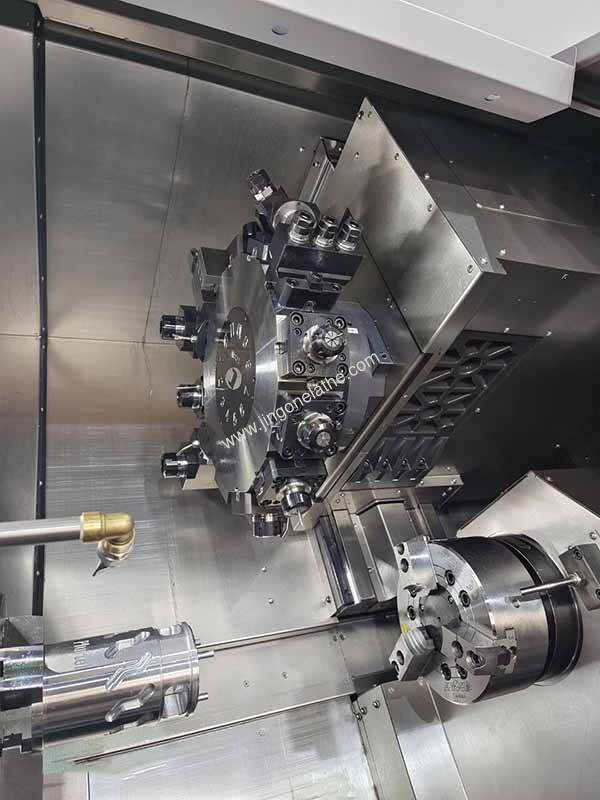 Dual Spindle Turn Mill Machine TCK700S with One-Setup Turn-Mill-Drill Processing, 15Kw Dual Spindles, and 48mm Max Bar Capacity