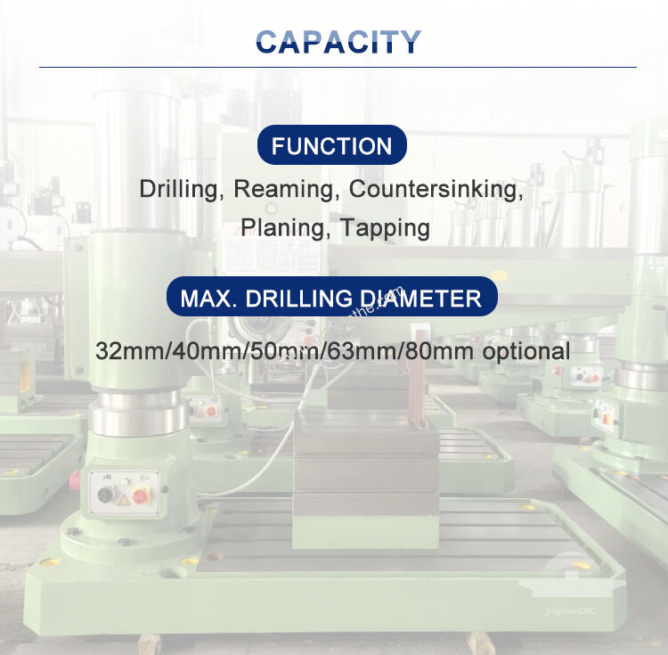 Z3050 Radial Drilling Machine with 50mm Drilling Diameter, 1600mm Arm Reach, and 4.0kW Main Motor for Heavy Duty Industrial Machining